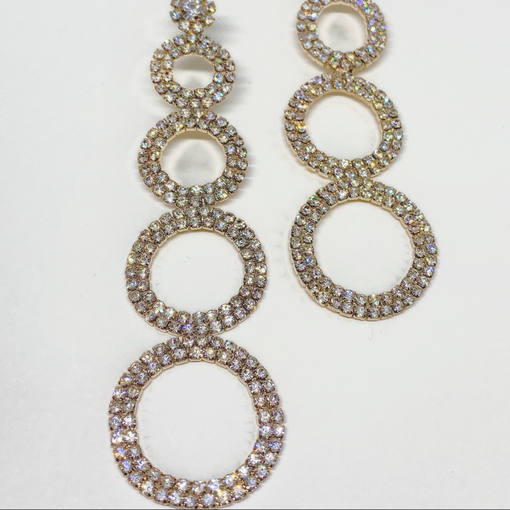 Gold and Crystal Drop Earrings *Brand new, Never worn*